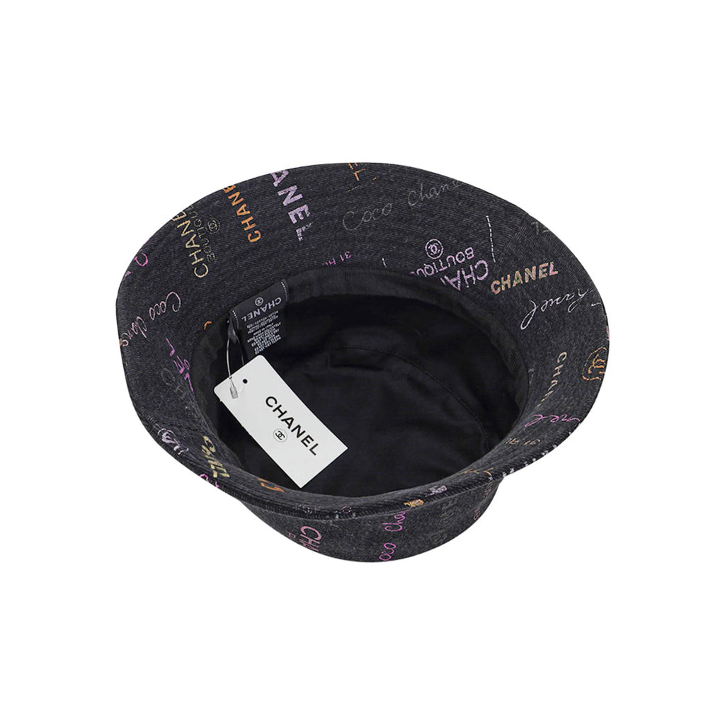 Denim Mood Cloche Bucket Hat Black