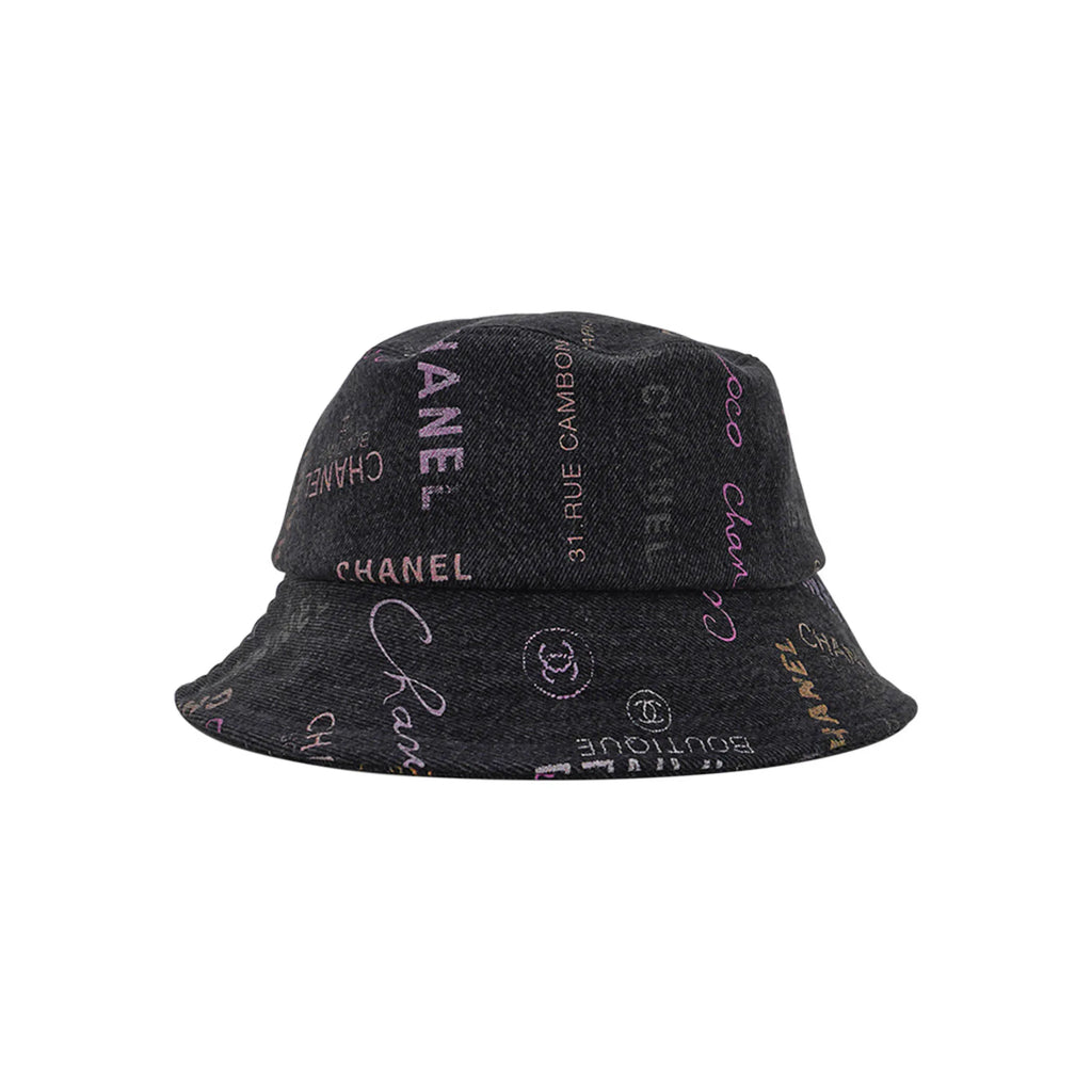 Denim Mood Cloche Bucket Hat Black