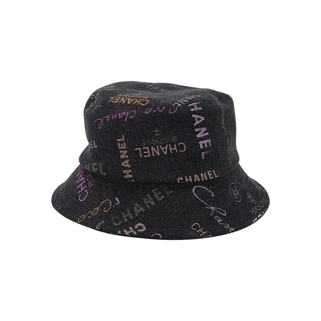 Denim Mood Cloche Bucket Hat Black