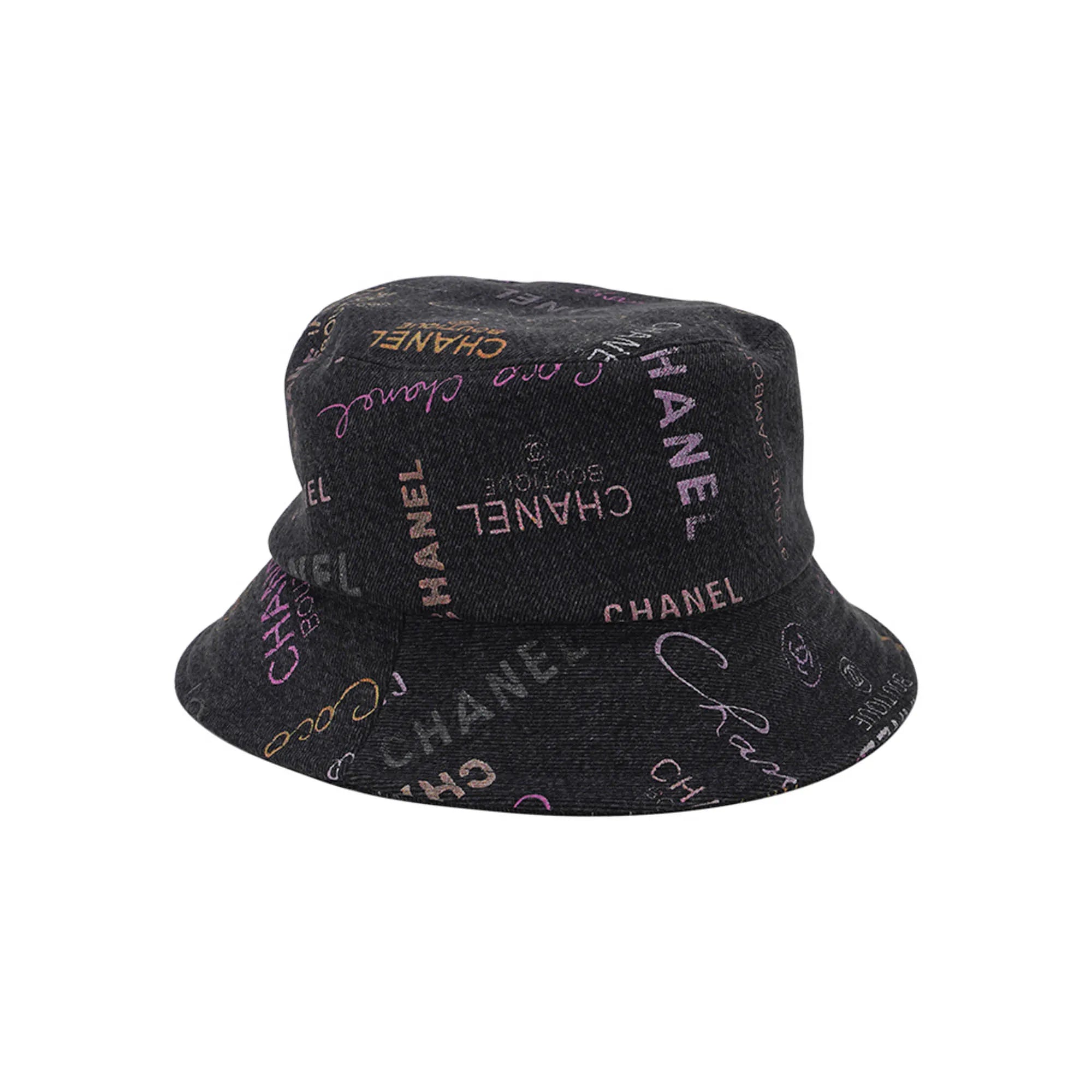 Denim Mood Cloche Bucket Hat Black