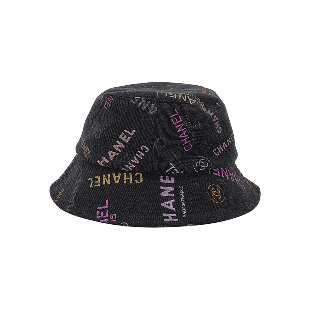Denim Mood Cloche Bucket Hat Black