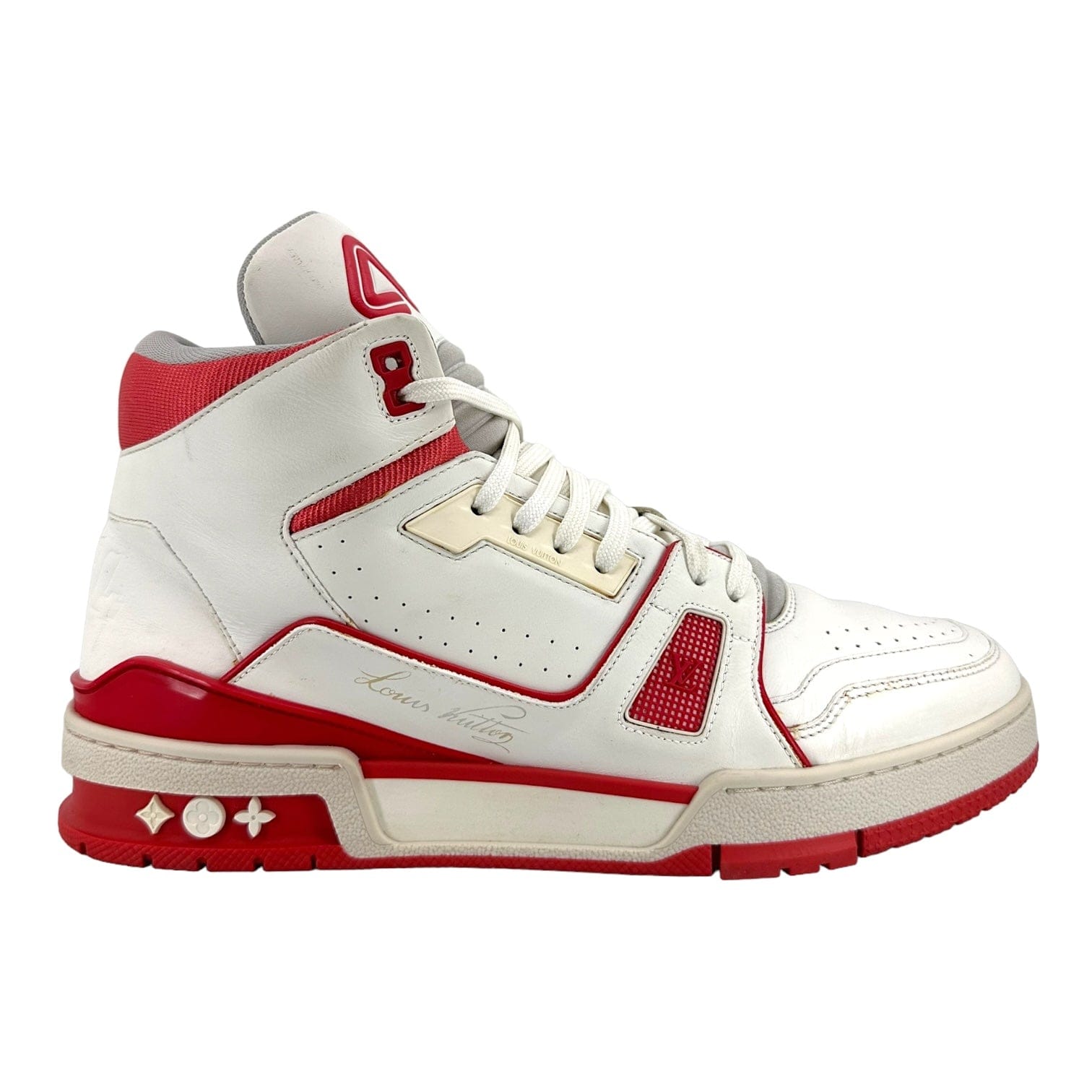 Louis Vuitton LV Trainer Mid White Red