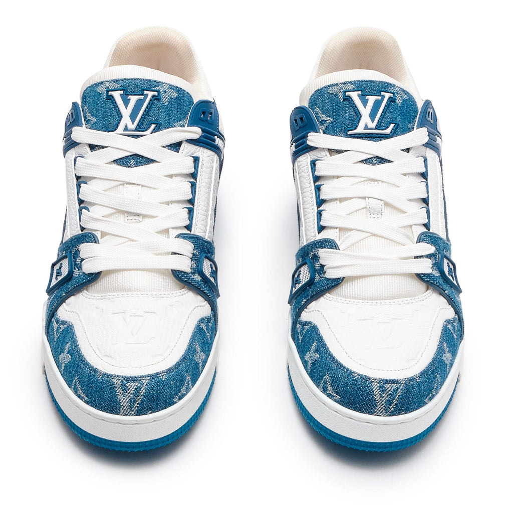 Louis Vuitton LV Trainer Low Monogram Denim White Blue