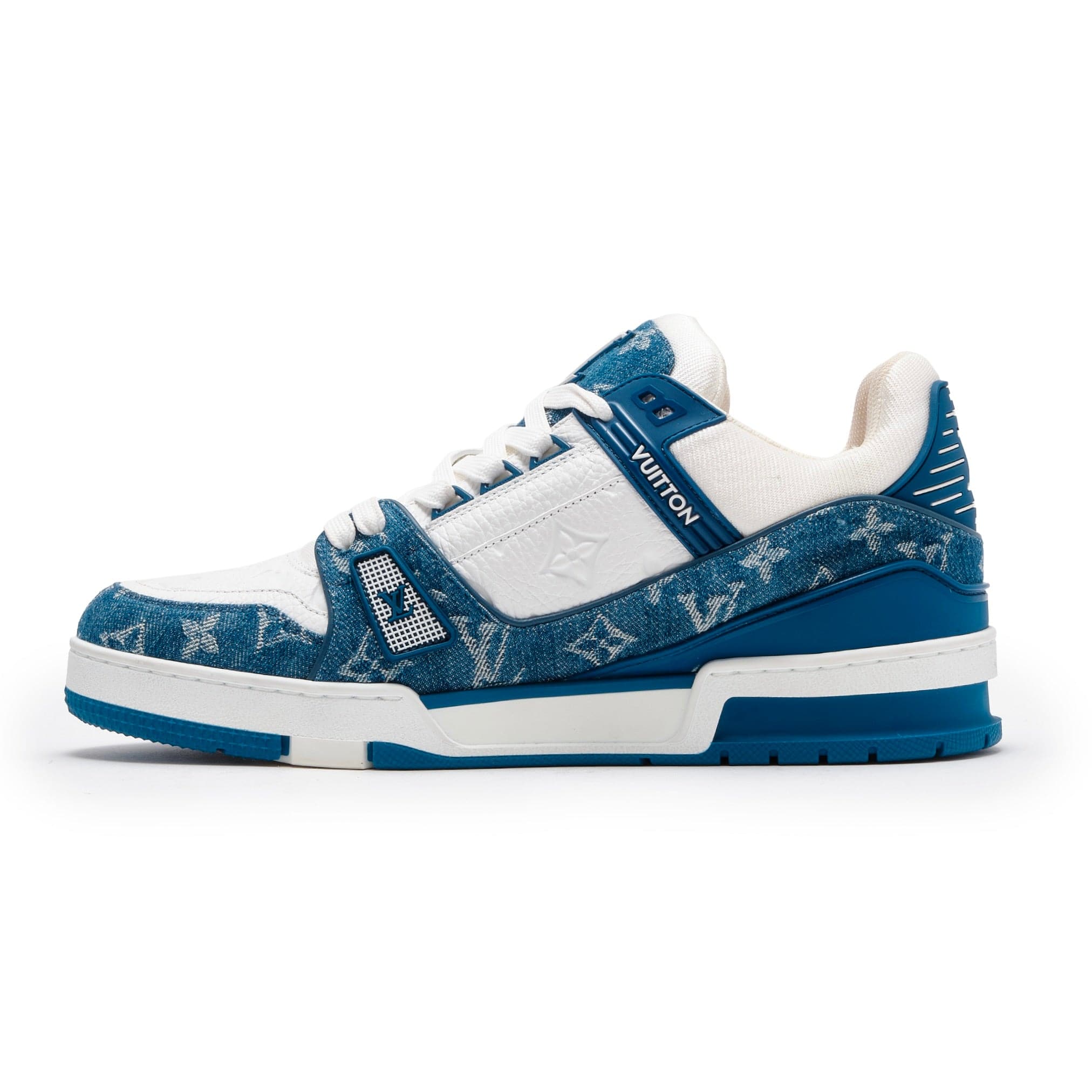 Louis Vuitton LV Trainer Low Monogram Denim White Blue