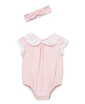 Rose Eyelet Collar Bubble & Headband