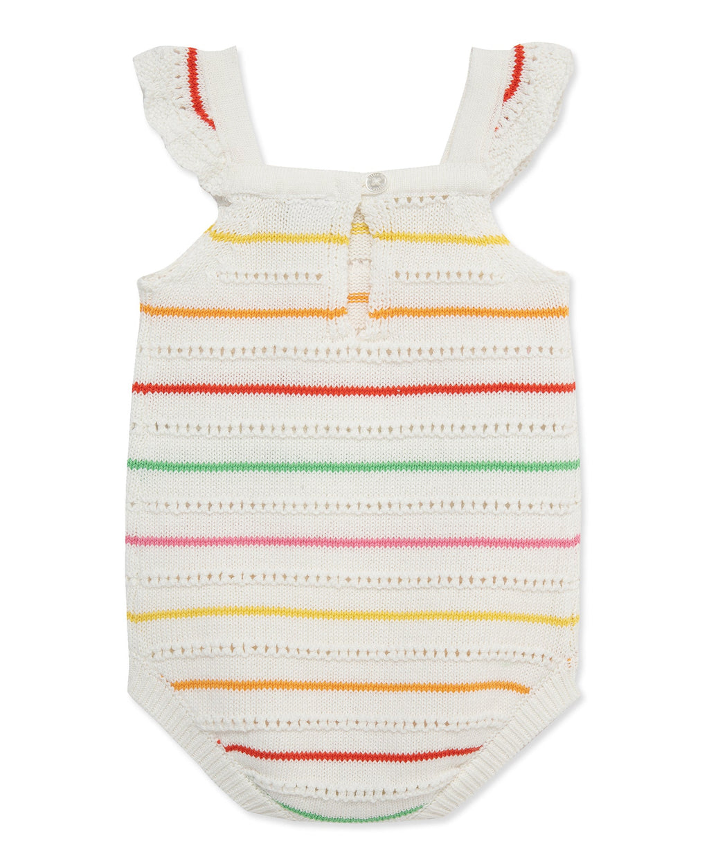 Thin Striped Pointelle Knit Bubble
