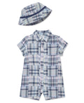 Plaid Romper & Hat