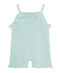 Aqua Pointelle Knit Romper (2T-4T)