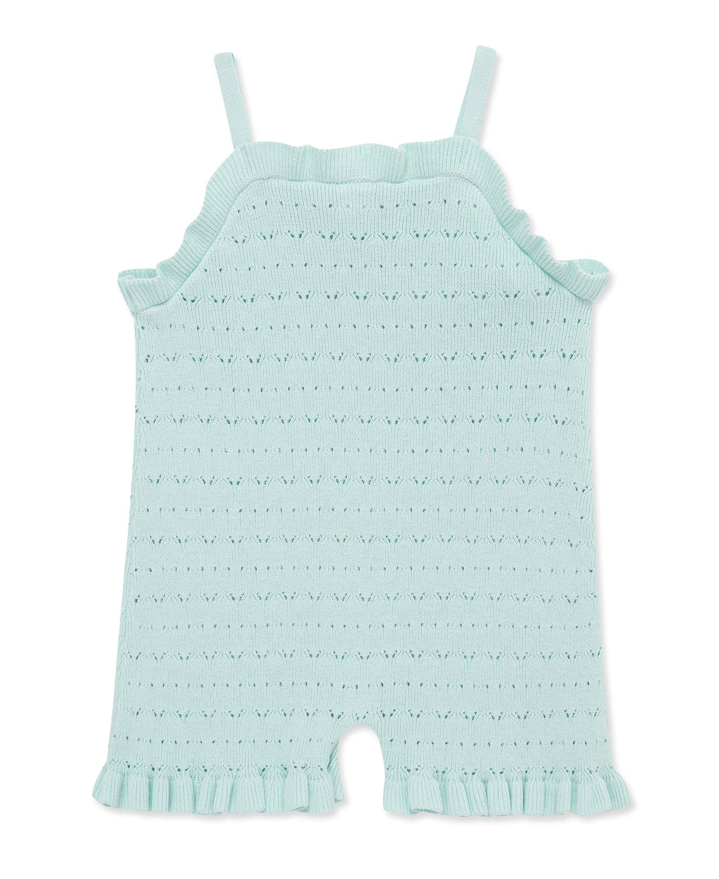 Aqua Pointelle Knit Romper (2T-4T)