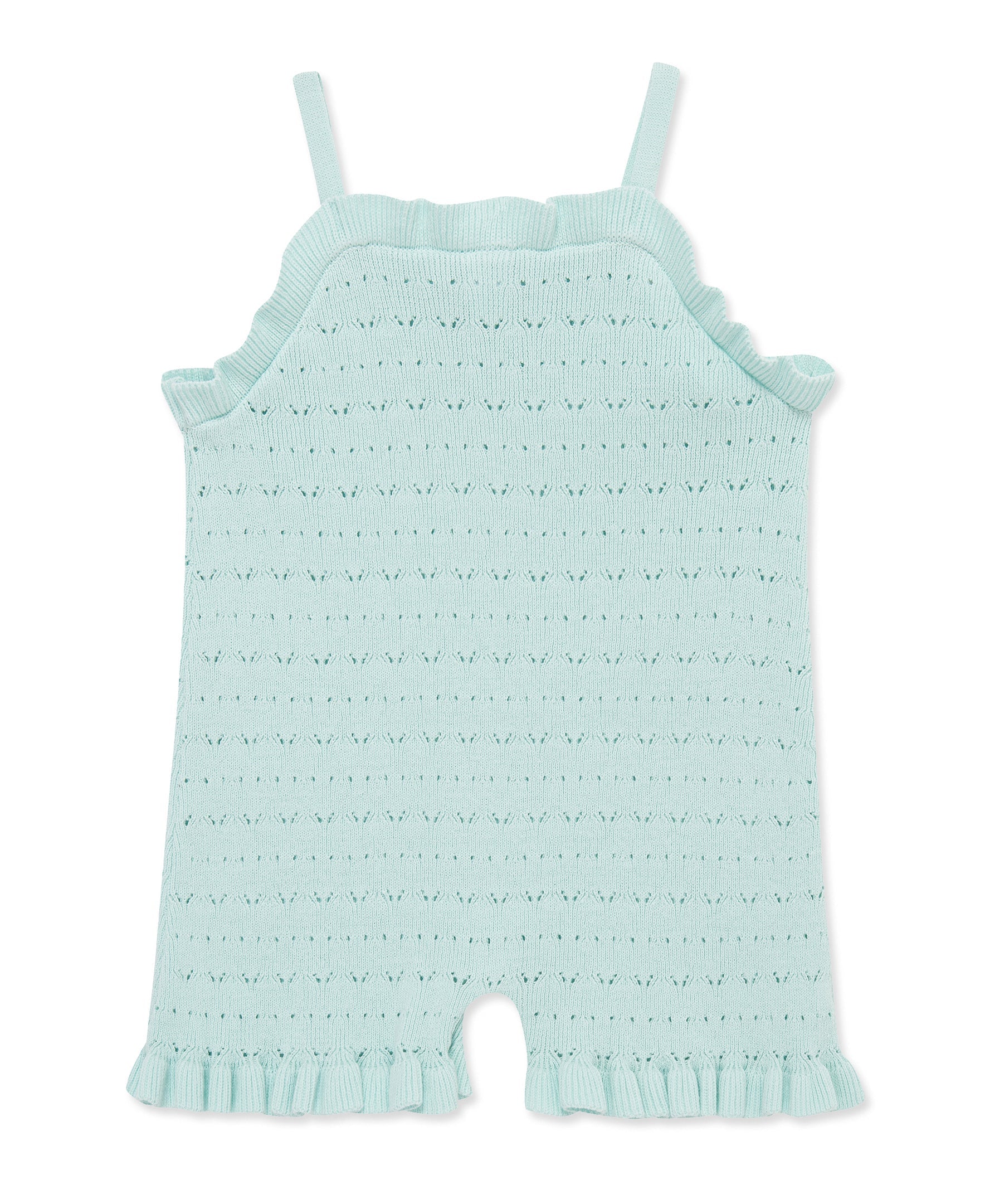 Aqua Pointelle Knit Romper (2T-4T)